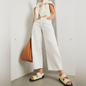 G. Label by Goop Armen Curved Barrel Jeans in White Made In Italy